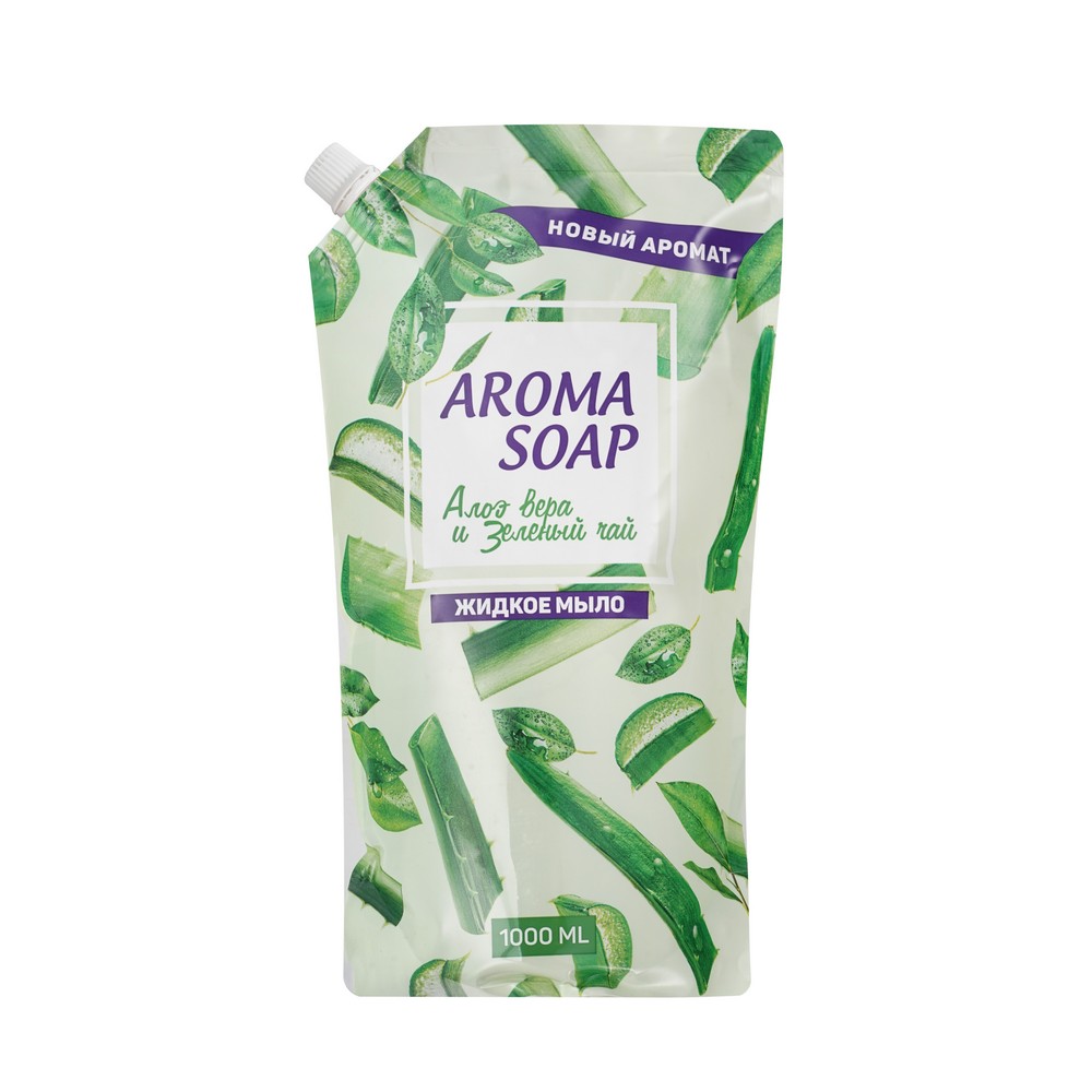 

Жидкое мыло Aroma Soap Алоэ вера и зелёный чай, 1 л