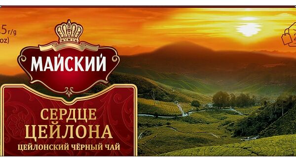 Чай черный Майский Сердце Цейлона байховый цейлонский 25*1.7г