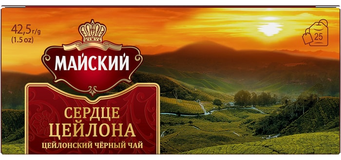 

Чай чёрный Майский классический Сердце Цейлона 25 пакетиков