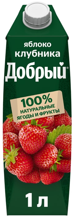 

Напиток сокосодержащий Добрый Яблоко-клубника 1 л