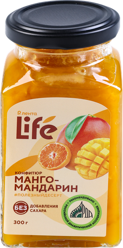 

Конфитюр Лента Life Манго-мандарин, без сахара 300 г