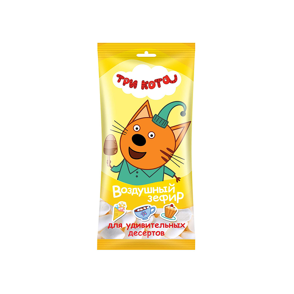 Воздушный зефир Три Кота для какао и десертов 15 г, дизайн в ассортименте