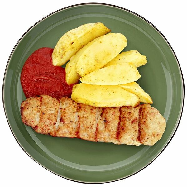 Кебаб из курицы с картофелем и соусом Сацебели Шеф Перекрёсток, 280 г