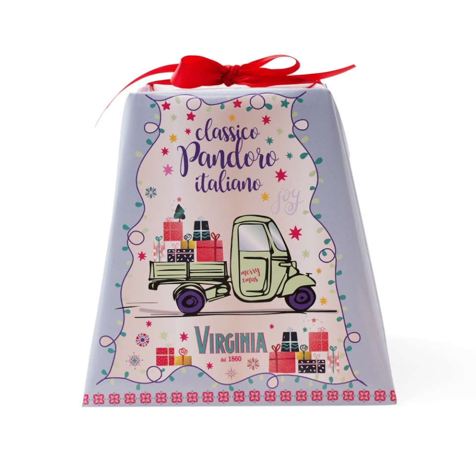 

Кулич Virginia Amaretti Panettone классический в подарочной рождественской коробке 750 г, Италия