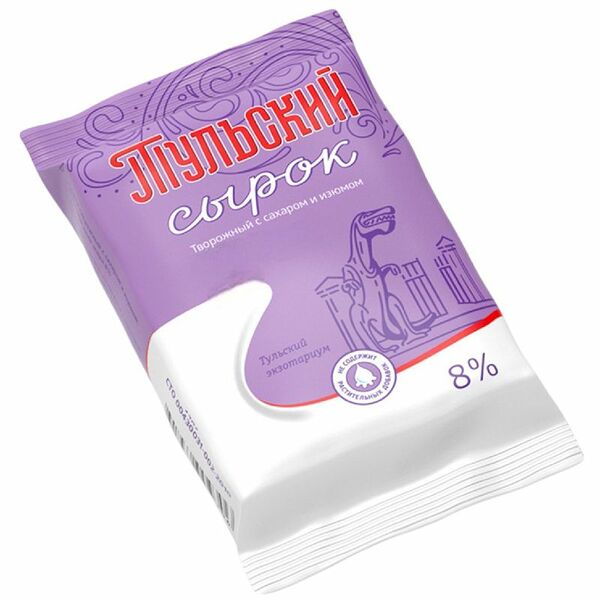 Творожный сырок Тульский с сахаром и изюмом 8% 100 г