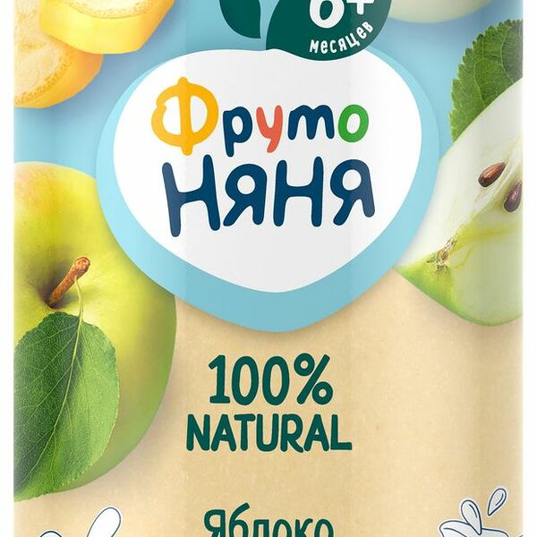 Пюре фруктовое ФрутоНяня яблоко-банан-сливки 250 г
