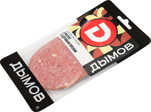 

Колбаса варено-копченая Дымов Сервелат с кедровым орехом нарезка 100 г