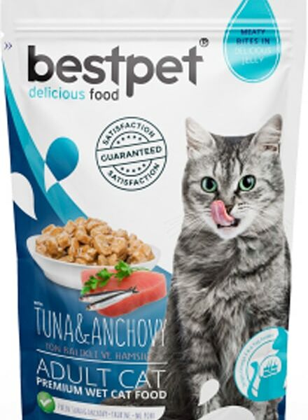 Влажный корм для кошек Bestpet с тунцом и анчоусами 85г*24шт