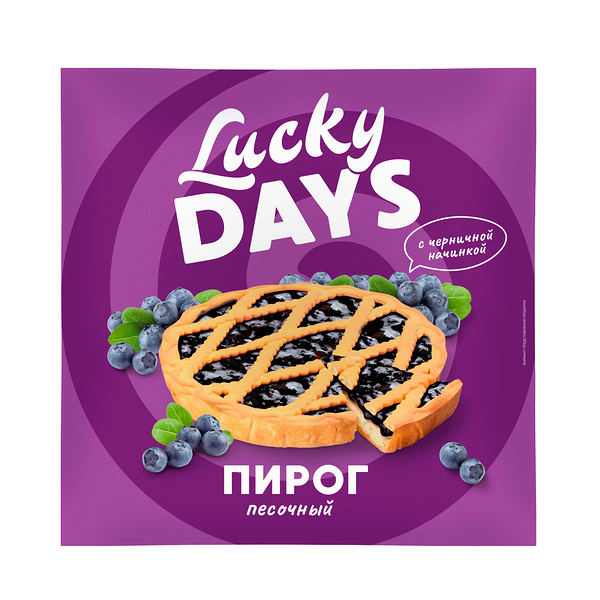 Пирог Lucky Days песочный с черничным джемом 430 г
