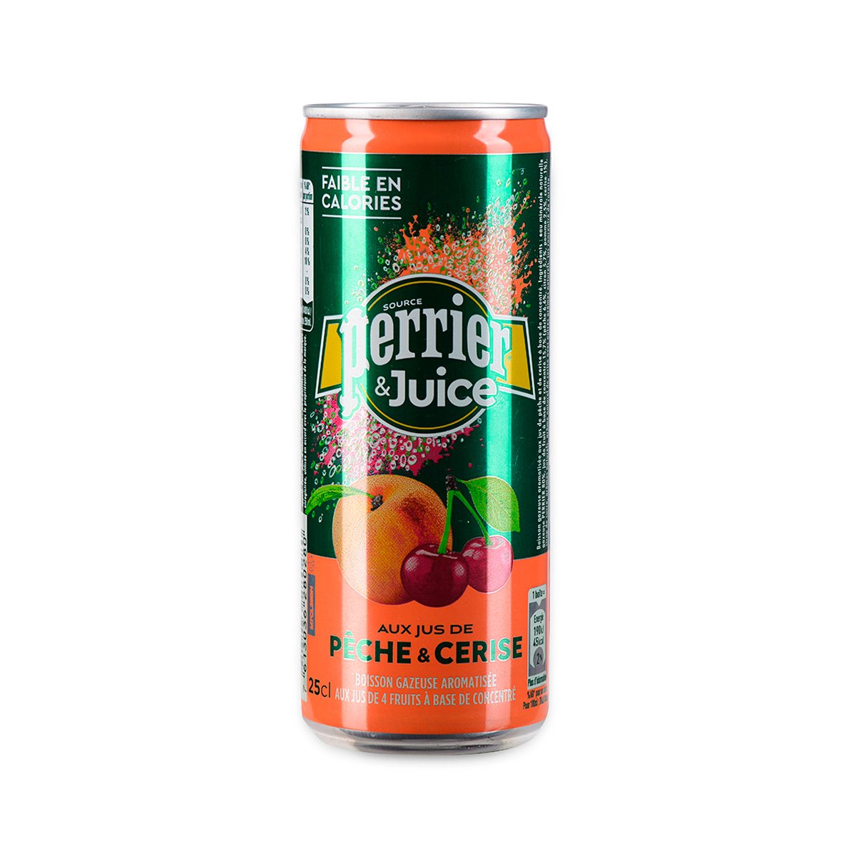 

Напиток сокосодержащий Perrier&Juice персик и вишня сильногазированный 250 мл