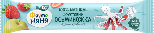 

Фруктовая пастила ФрутоНяня Осьминожка Яблоко/клубника 16 г