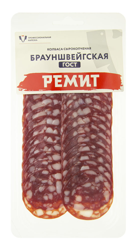 

Колбаса сырокопчёная Ремит Брауншвейгская в нарезке 100 г