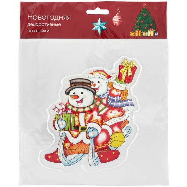 Наклейка Новогодняя декоративная Маркет, 1 шт., в ассортименте