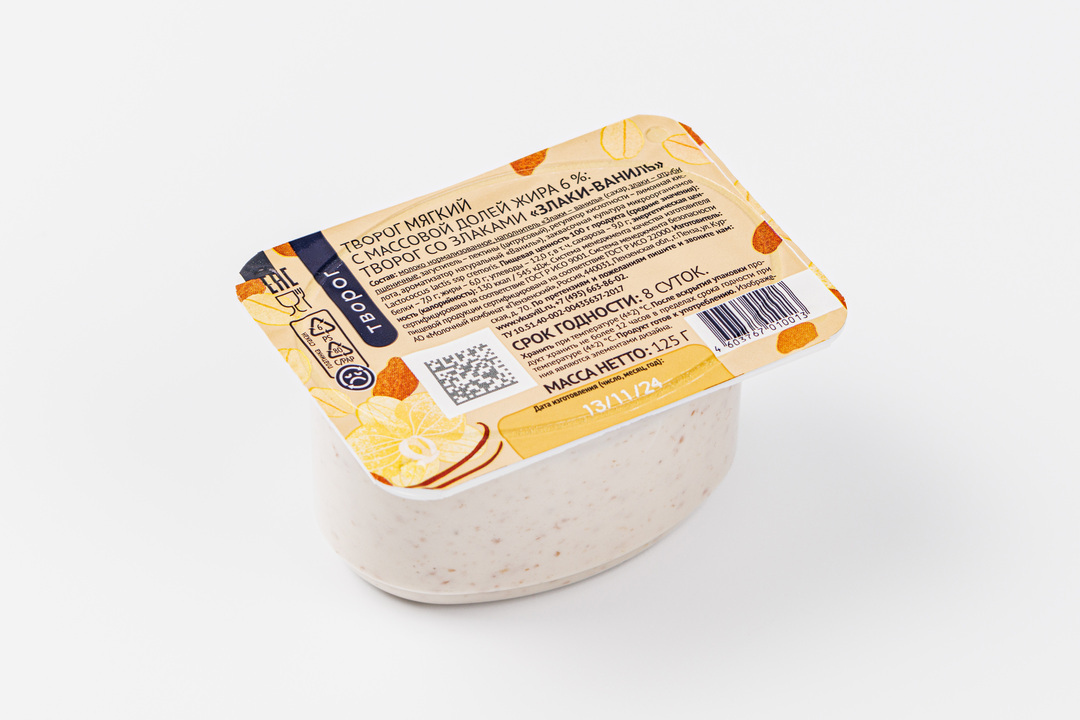 

Творог мягкий ВкусВилл Злаки-ваниль