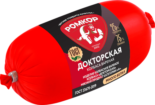 

Колбаса вареная Ромкор Докторская ГОСТ 350 г