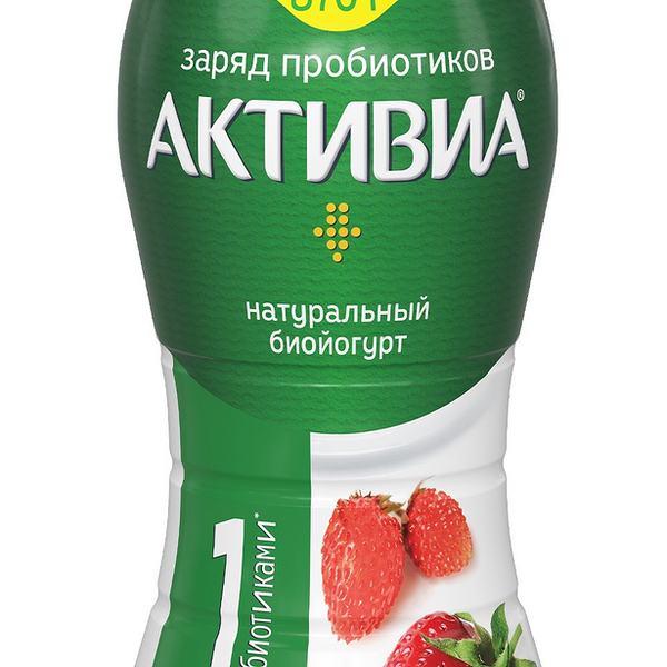 Биойогурт питьевой Активиа обогащённый Клубника и земляника 1.5% 870 г