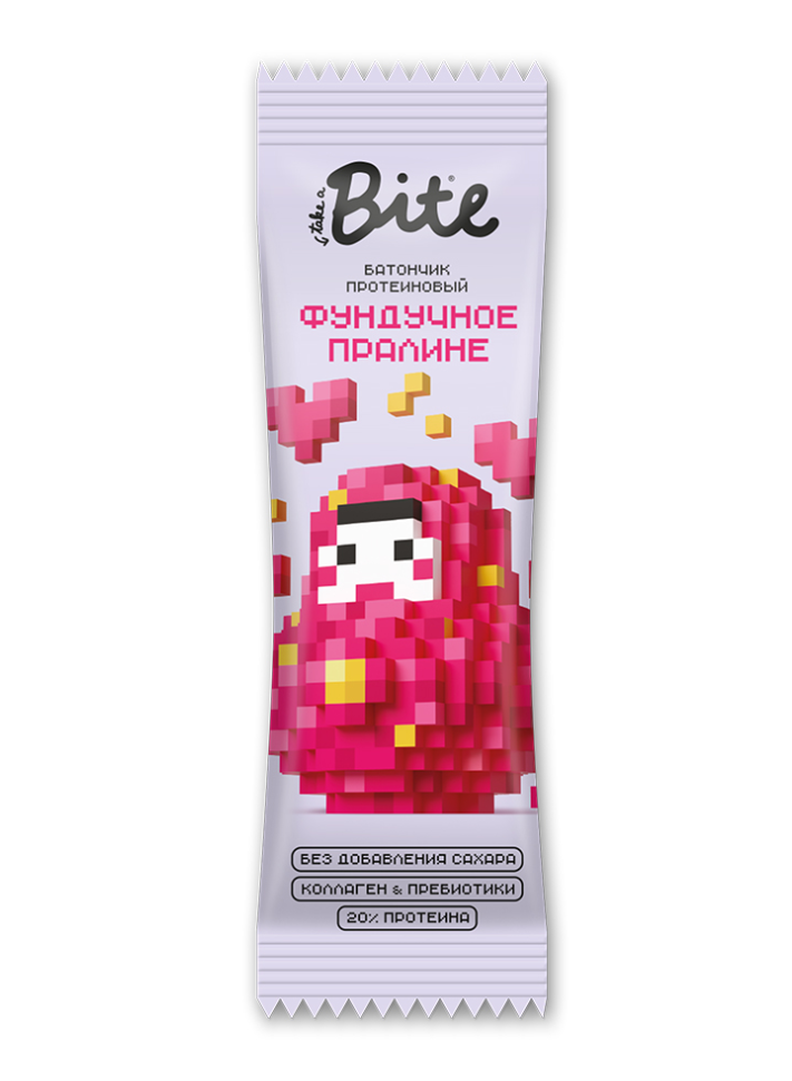 

Батончик протеиновый Take a Bite глазированный Фундучное пралине 40 г