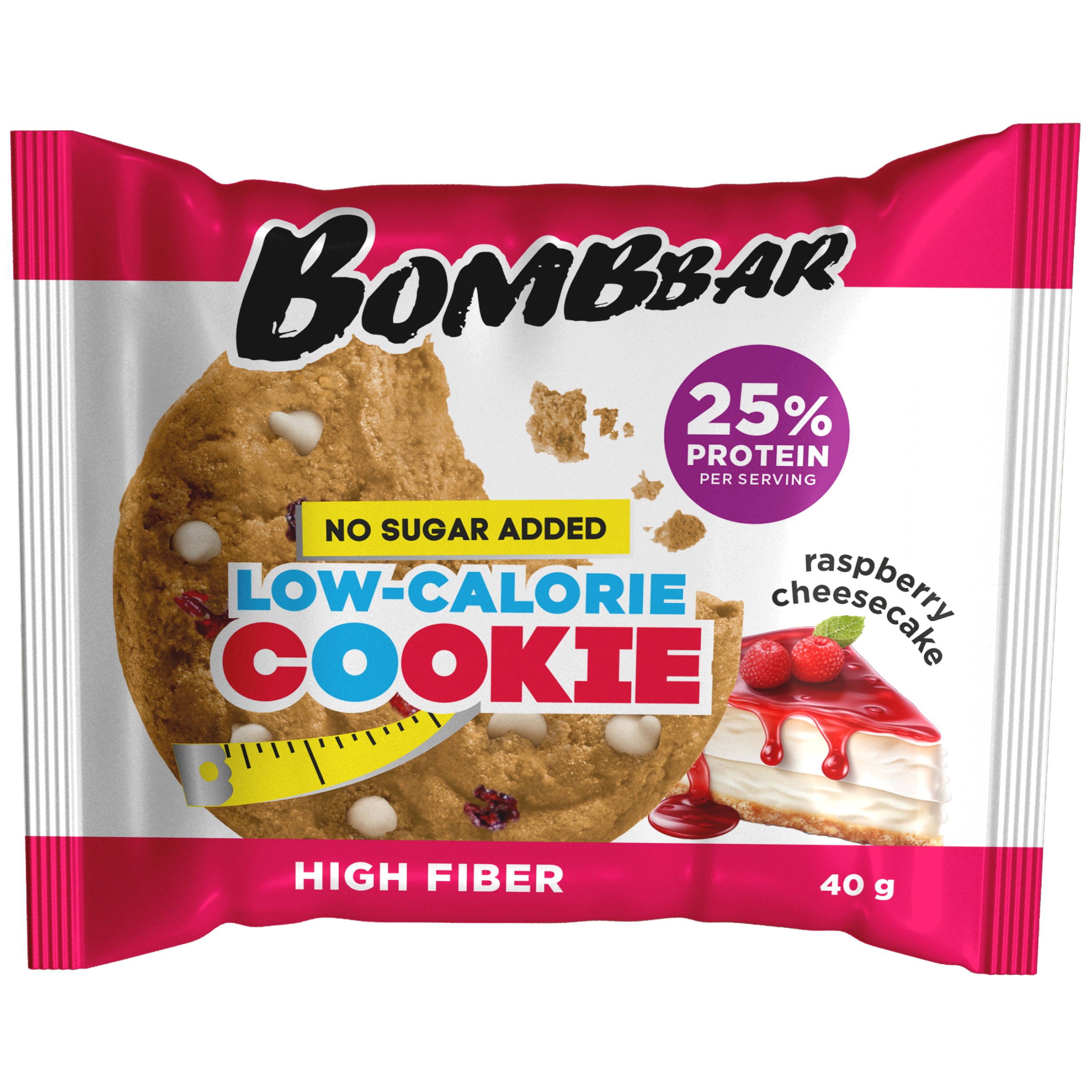 

Печенье протеиновое BombBar Low-Calorie Cookie Малиновый чизкейк 40 г