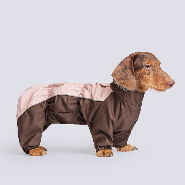 Комбинезон Rungo теплый для собак породы такса средняя, шоколад, 2XL