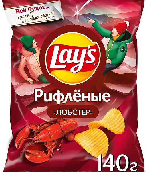 Картофельные чипсы Lay's Рифленые Лобстер 140 г