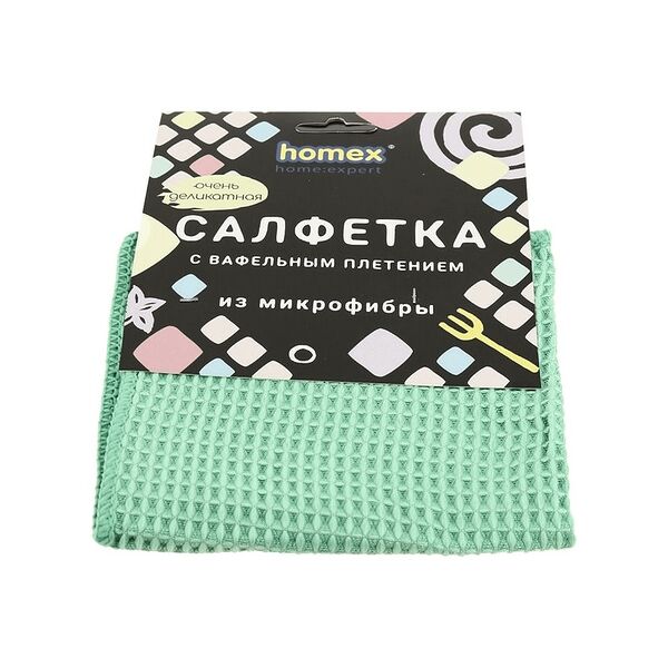 Салфетка из микрофибры Homex Очень Деликатная 30*30см с вафельным плетением 1шт