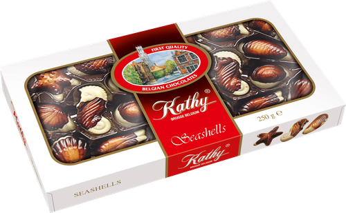 

Набор конфет Guylian Kathy Seashells в белом и темном шоколаде с начинкой из фундука 250 г