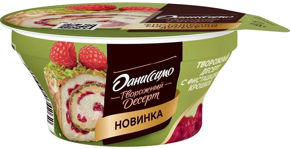 

Творожный десерт Даниссимо фисташково-малиновый 3.9% 110 г