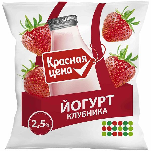 Йогурт Красная цена клубника 2.5% 500 г