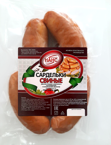 

Сардельки НАНС Свиные ГОСТ, категория Б, вес