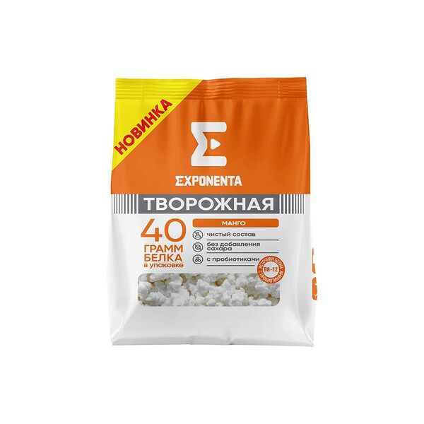 Продукт обезжиренный творожный Exponenta с бифидобактериями ВВ-12 манго