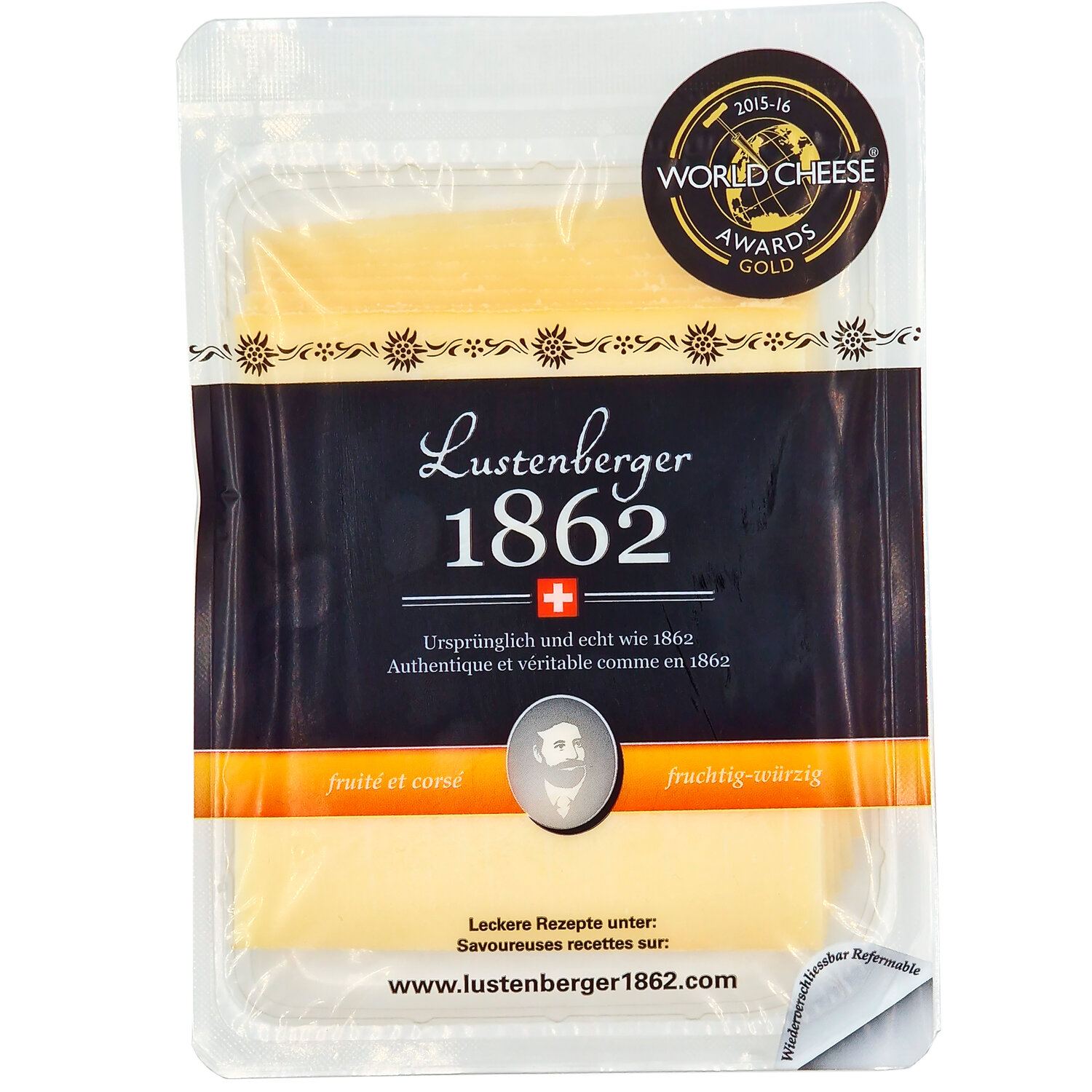 

Сыр твердый Le Superbe Люстенбургер фруктово-пряный нарезка БЗМЖ 150 г