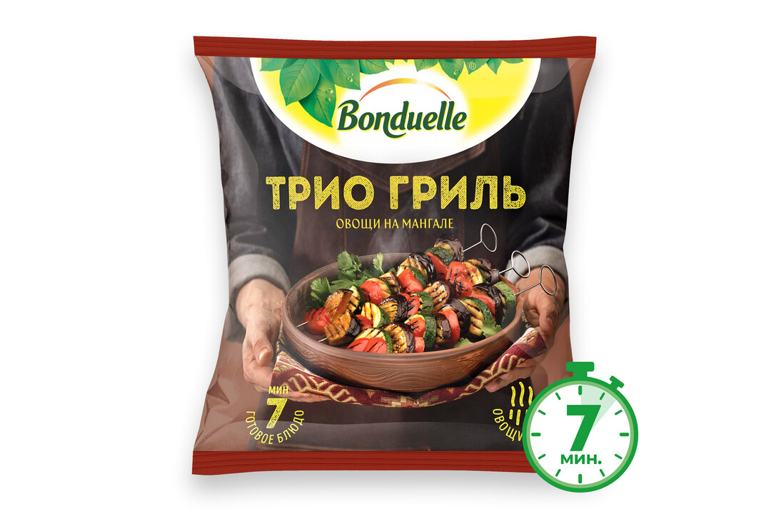 

Овощи Бондюэль Трио гриль, смесь замороженная, 400 г