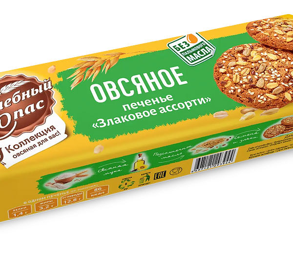 Печенье Хлебный Спас овсяная коллекция Злаковое ассорти 250 г