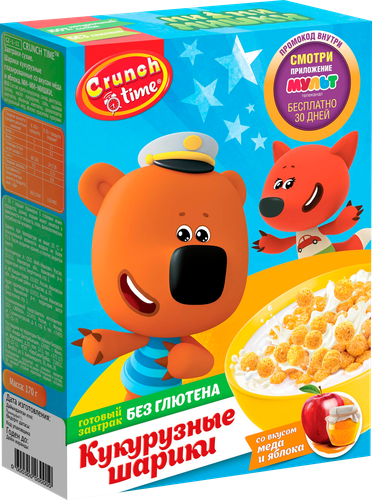 

Завтраки сухие Crunch Time Ми-Ми-Мишки шарики со вкусом мёда и яблока 170 г