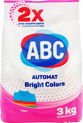 

Стиральный порошок ABC Bright Colors 3 кг