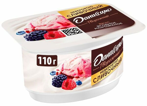 Десерт творожный Даниссимо со вкусом ягодного мороженого 5.6% 110 г