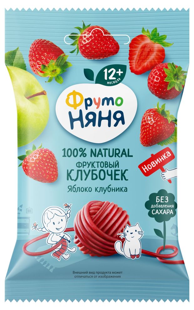 

Кусочки фруктовые ФрутоНяня Яблоко клубника с 12 месяцев 15 г