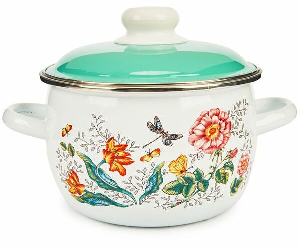 Кастрюля Actuel эмалированная Les fleurs, 2 л