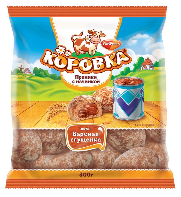 

Пряники Рот Фронт Коровка с начинкой вареная сгущенка 300 г