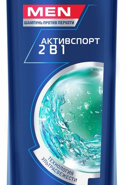 Шампунь Clear Men Активспорт, 2 в 1, против перхоти, 400 мл
