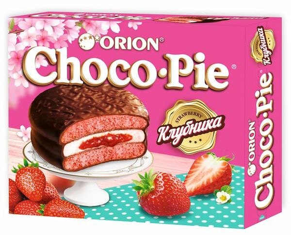 Пирожное Choco Pie Orion Клубника 360 г