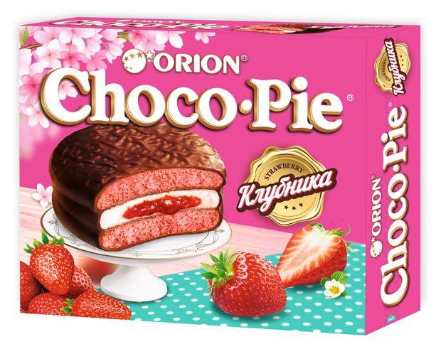 

Пирожное Choco Pie Orion Клубника 360 г