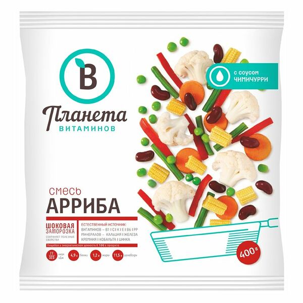 Смесь Планета Витаминов Арриба овощная замороженная 400г