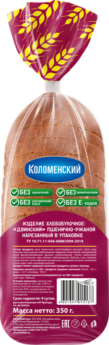 

Хлеб Коломенский БКК Двинский в нарезке 350 г