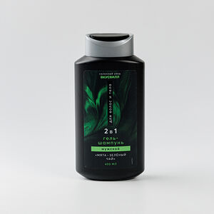 Гель-шампунь для волос и тела 2в1 мужской "Мята-зеленый чай"