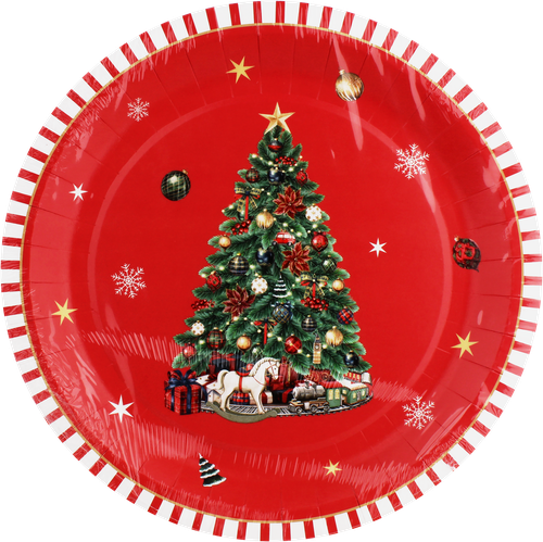 

Тарелка бумажная Пакетико Рождественский вечер 23 см