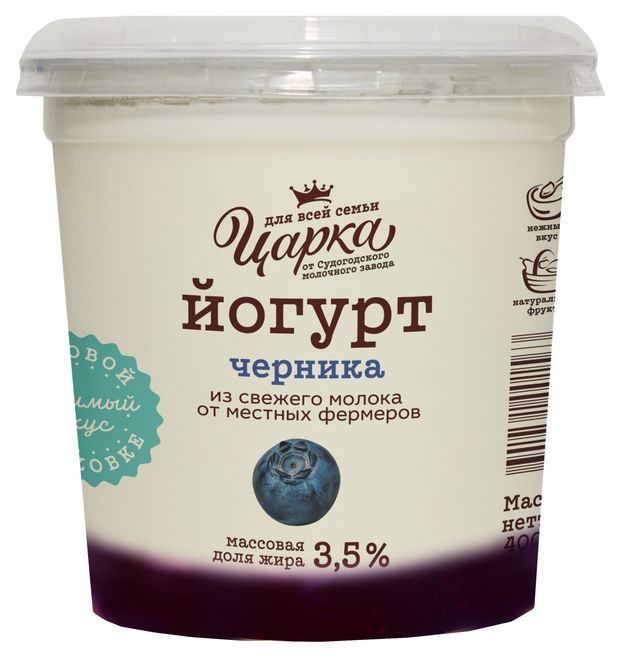 

Йогурт Царка с наполнителем Черника 3.5% 400 г