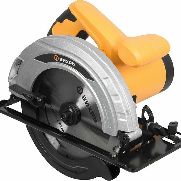 Дисковая пила ВИХРЬ ДП-190/1800, оранжевая, глубина пропила 75 мм, мощность 2000 Вт