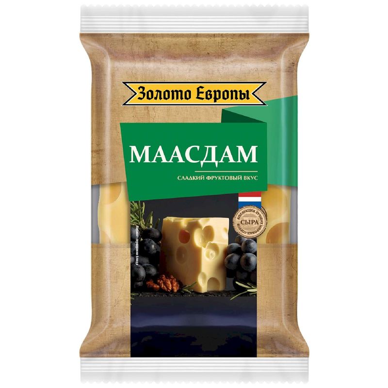 

Сыр Золото Европы Маасдам 45% 180 г
