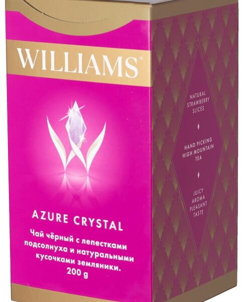 Чай черный Wlliams Azure Crystal с лепестками подсолнечника и кусочками земляники 200г